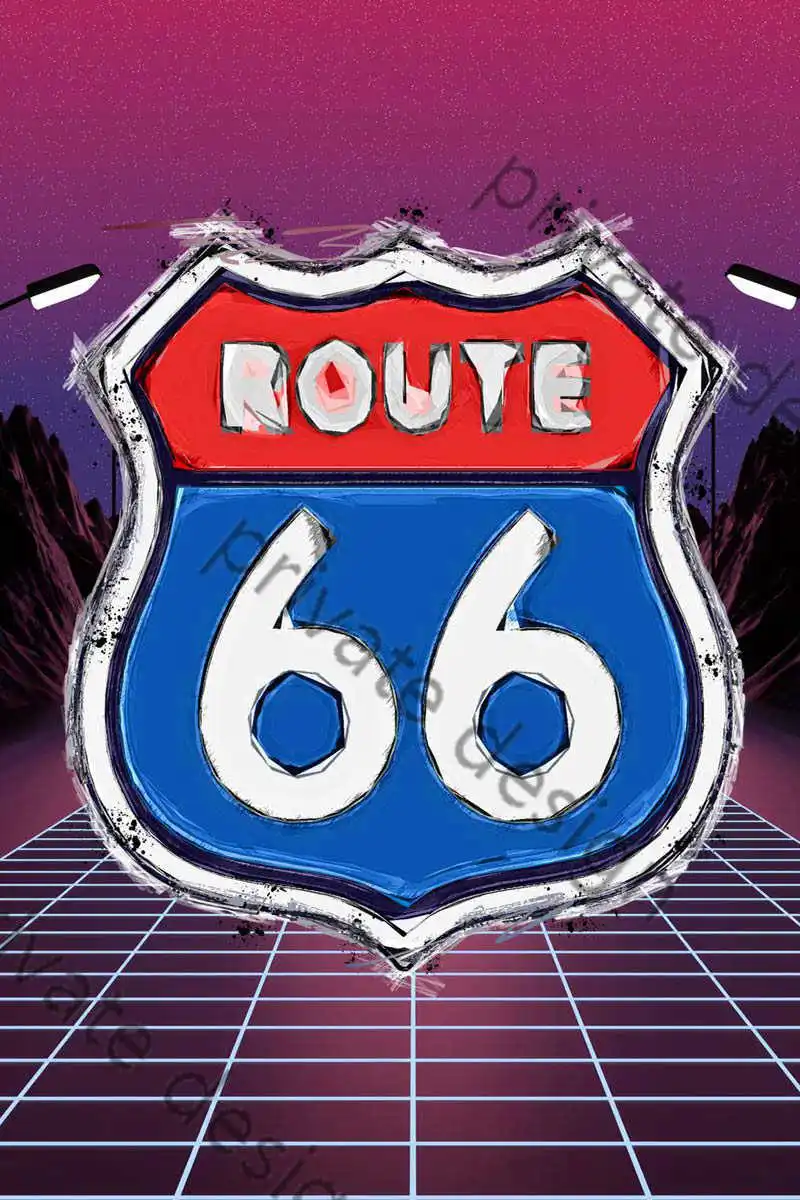 

Route 66 pop художественное оформление комнаты Ретро винтажный металлический знак оловянные таблички Настенный декор для художественного паба ...