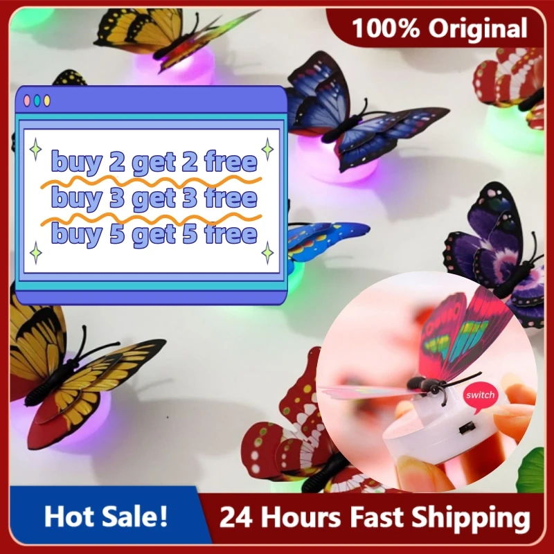 

1/4/6/10 шт., настенные разноцветные светящиеся наклейки-бабочки