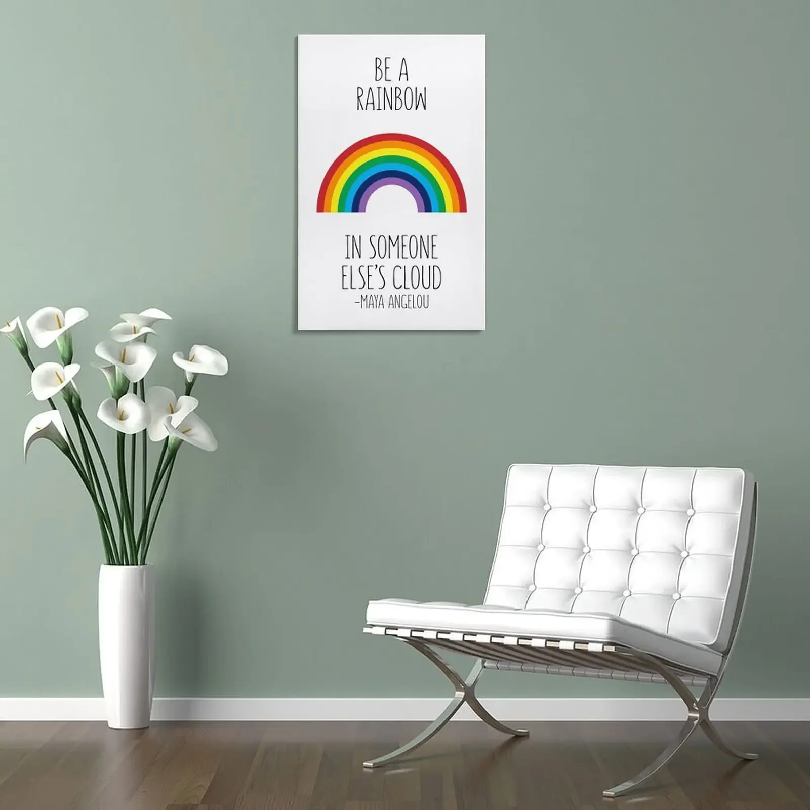 Печать на холсте &quotБудьте радугой в чьем-то облаке&quot