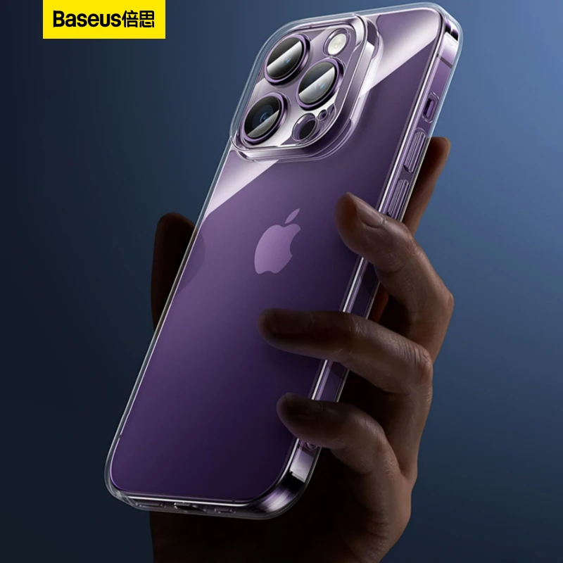 

Стеклянные Чехлы Baseus для телефонов, защитный чехол для Apple 14Pro Max, прозрачный ультратонкий противоударный объектив, полный комплект для iPhone 12 13