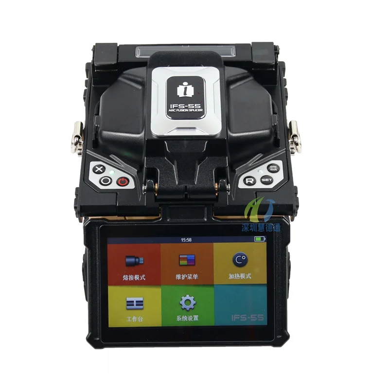 Fiber Fusion Splicer IFS-55 Monitoring Security Leather Wire Fusion Machine 3D Accurate Alignment 4 Motors 4.3 Inches