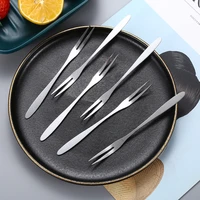 10pcs stainless steel fruit cake forks cocktail forks dessert forks tableware environmentally friendly for kitchen tools