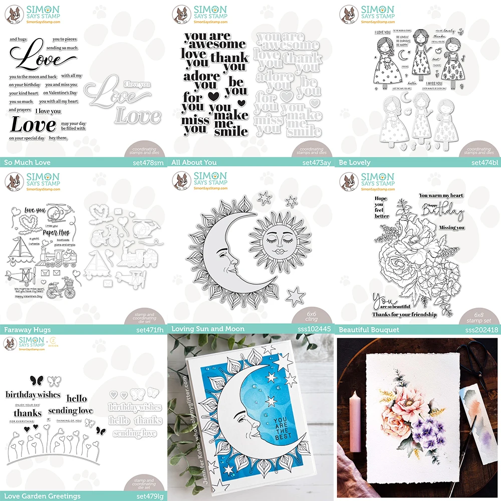 

Moon Sun Flower Metal Cutting Dies And Clear Stamps For Diy Dies Scrapbooking Paper Card Embossing Decoration Handmade Craft