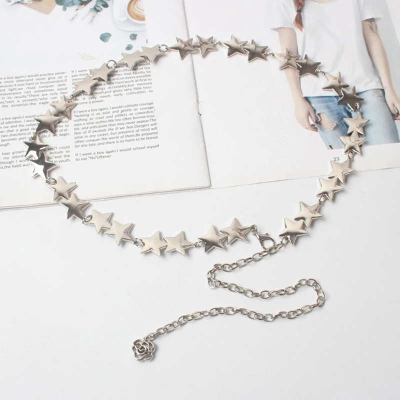 Винтажный женский пояс металлический пояс-цепочка со звездой и пентаграммой с