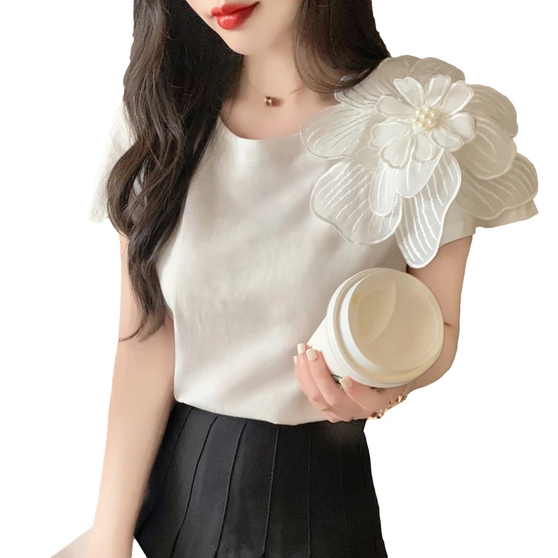 

Cheap wholesale 2021 spring summer autumn new fashion casual chiffon women shirt woman female OL Short sleeve shirt Py1433