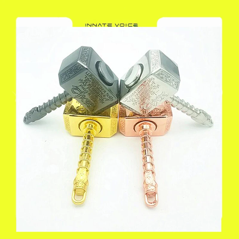 

ZK20 Portable Finger Toy Thors Battle Hammer Fidget Hand Spinner Metal Stress Relief Toys Children Adult Gift Keychain Toy
