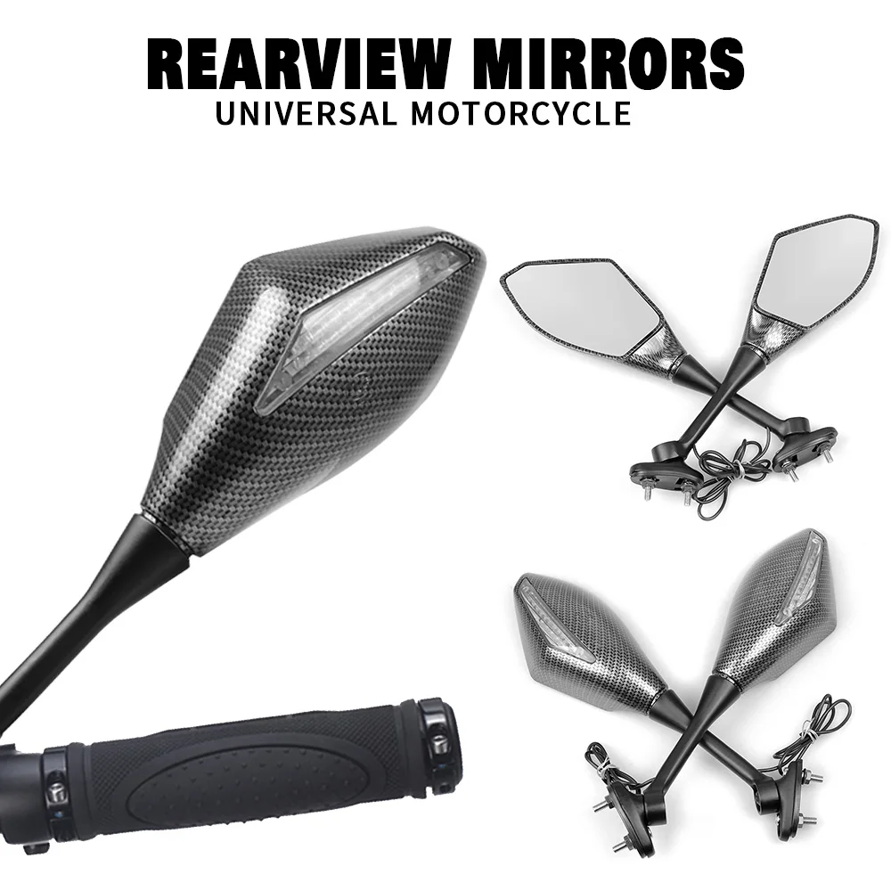 

Motorcycle Carbon Side View Mirrors 2pcs Rearview Mirror For Yamaha YZF R1 R3 R6 R6S R25 FZ1 FZ6 FZ8 MT07 MT09 FZ07 FZ09 Tracer