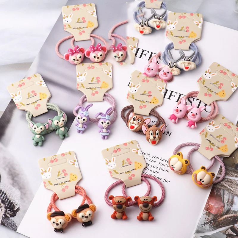 

Новинка, головной убор Принцессы Диснея тигра, 2 шт., Детские Мультяшные эластичные повязки для волос, детские милые завязки, аксессуары для ...