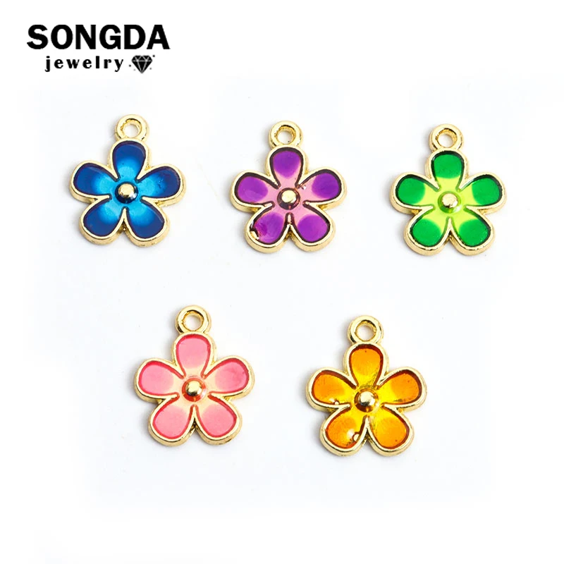 

20pcs Flower Enamel Charms Pendants DIY Creative Jewelry Making Findings Earrings Necklace Bracelets Handmade Crafts Accessories