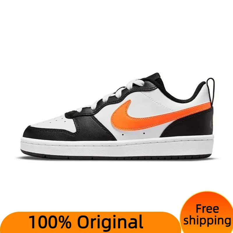 Кроссовки Nike Court Боро 2 Низкие белые черные оранжевые GS