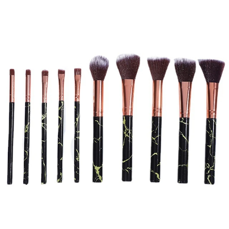 

Набор профессиональных кистей для макияжа, 10 шт., для основы, пудры, теней для век, косметики для лица