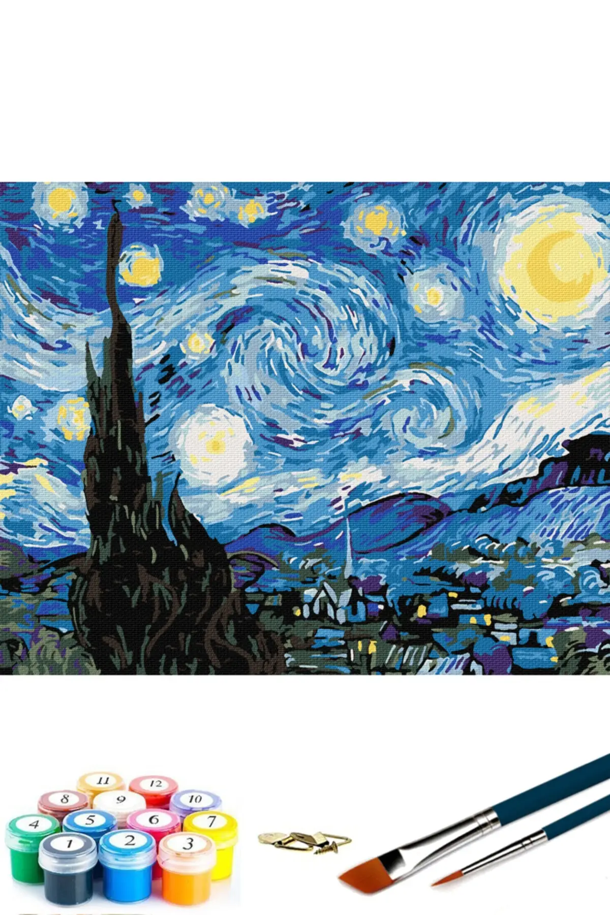 

Van Gogh Starry Night Painting By Numbers Canvas Pulley Drive Set 30x40 Cm