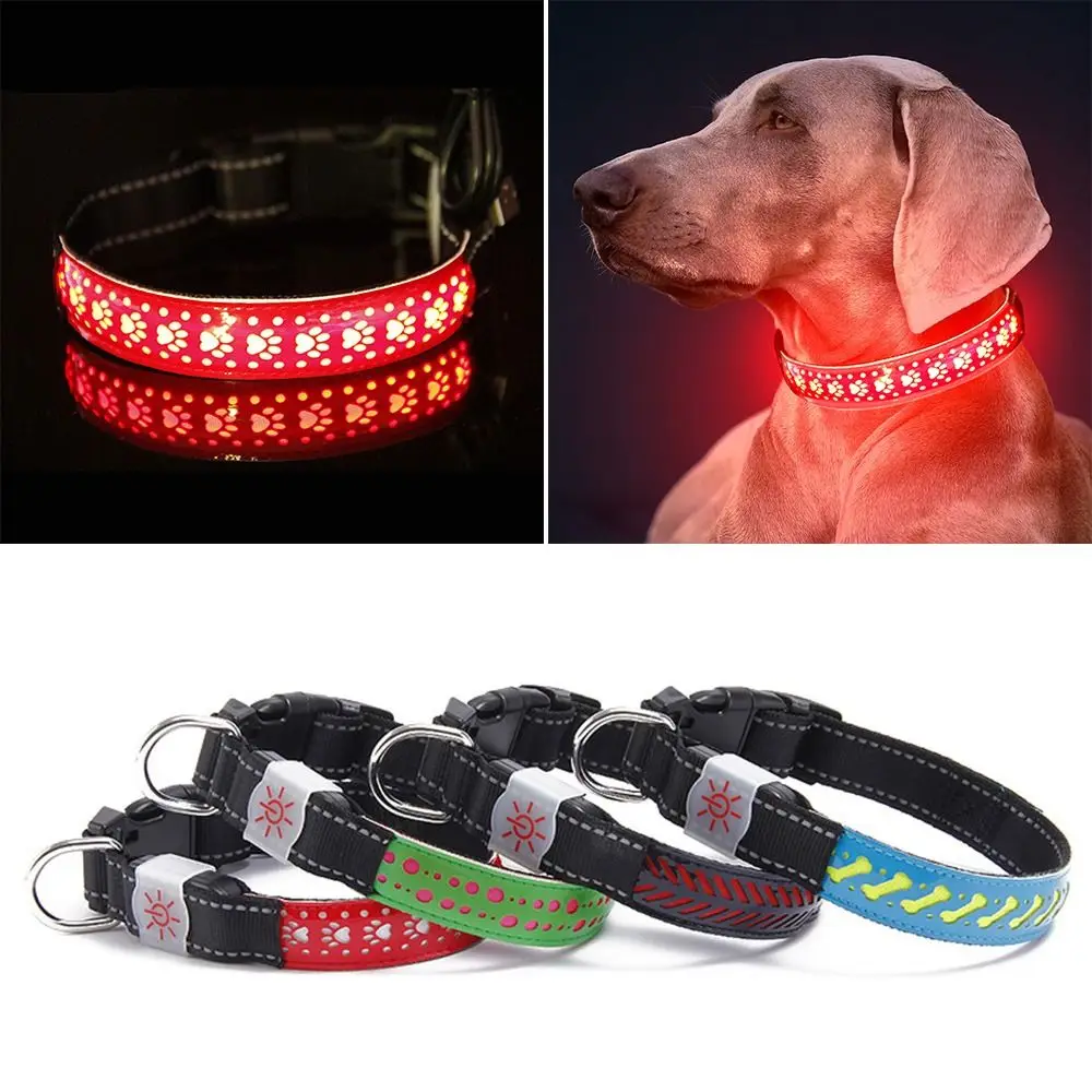 

Светящиеся ошейники для собак с USB-зарядкой, ночью, защита от потери, светящиеся товары для собак, светодиодный ошейник для собак