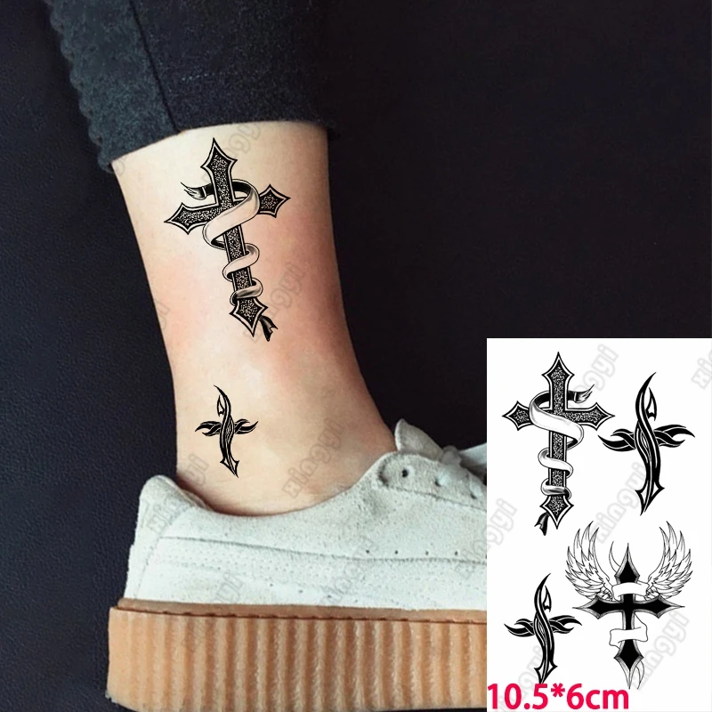 Peace Pigeon Temporary Tattoo Sticker Small Mini Angel Wing Cross Bead Tatoo Arm Hand Wrist Men Women Glitter Tattoos Kids |