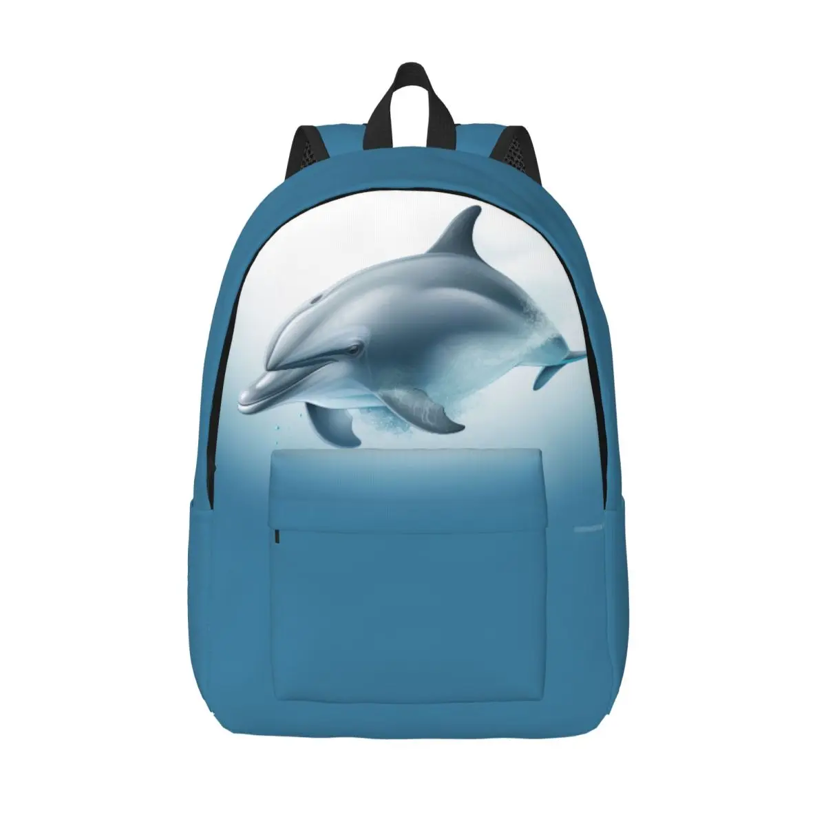 

Dolphin Canvas Backpacks Vector Flat Animals Natural Workout Durable Backpack Pretty Bags