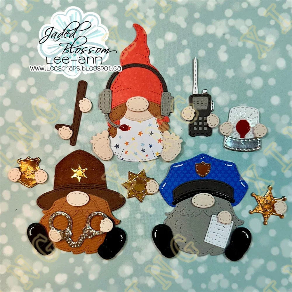 Новое поступление металлические штампы и Gnome Police Add Ons Gnomeland Security для скрапбукинга