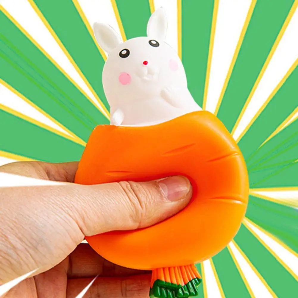 

Eco-friendly Squeeze Fidget Toy Soft Tpr Decompression Squeeze Carrot Relief Children Fidget Toy Toy Rabbit Boredom C8w0