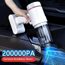 Car Vacuum Cleaner Metal Filter German Brushless Motor 200000PA Wireless Portable Accessory Automotive Handheld Home Electrical