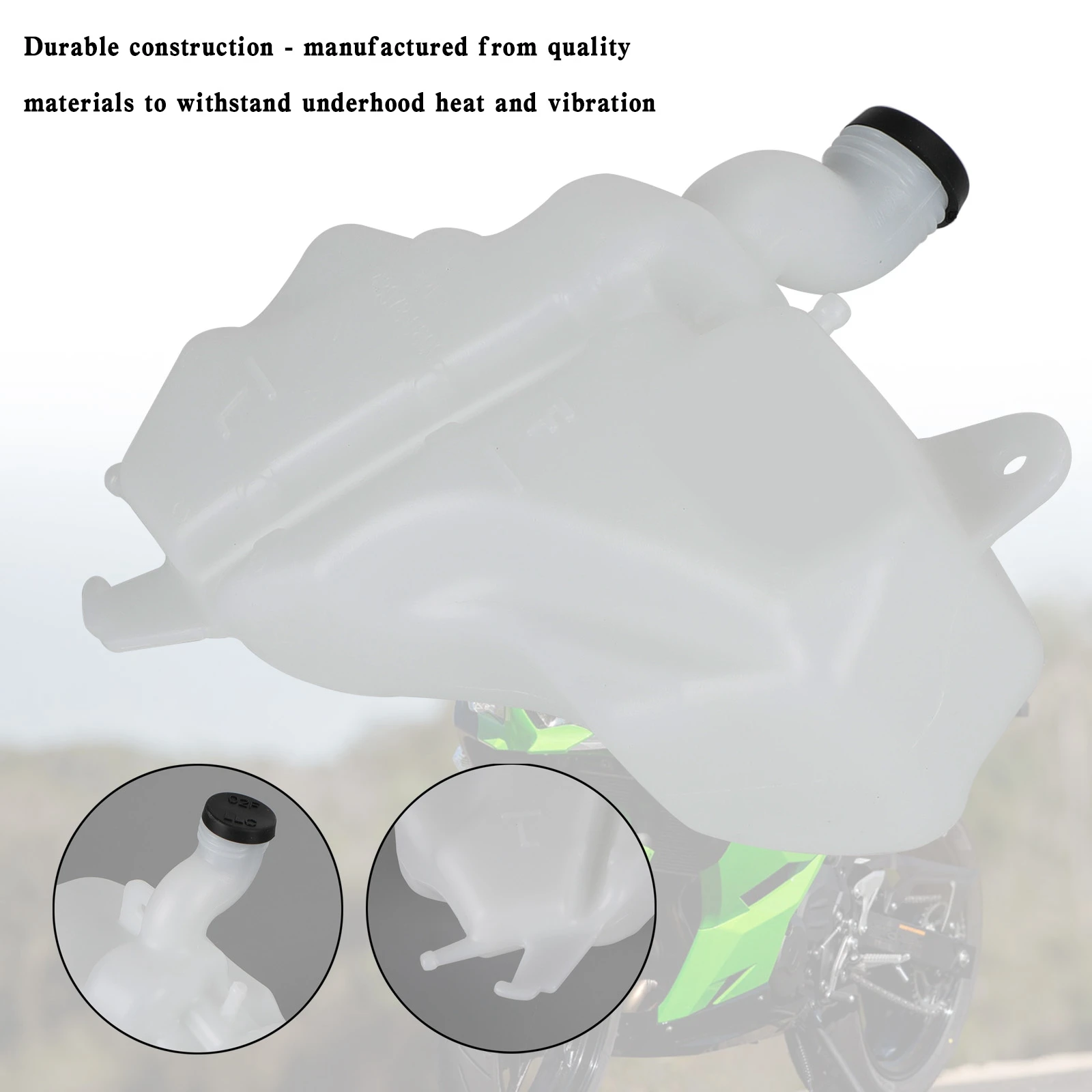 

Artudatech Radiator Coolant Overflow Tank Coolant Reservior for Kawasaki Ninja 400 18-22
