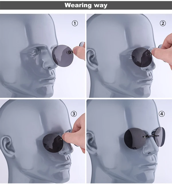 2022 New Cat Eye Nose Clip The Matrix Style Sunglasses Women Men Portable Rimless Nose Clip UV400 Sunshade Sun Glasses 6
