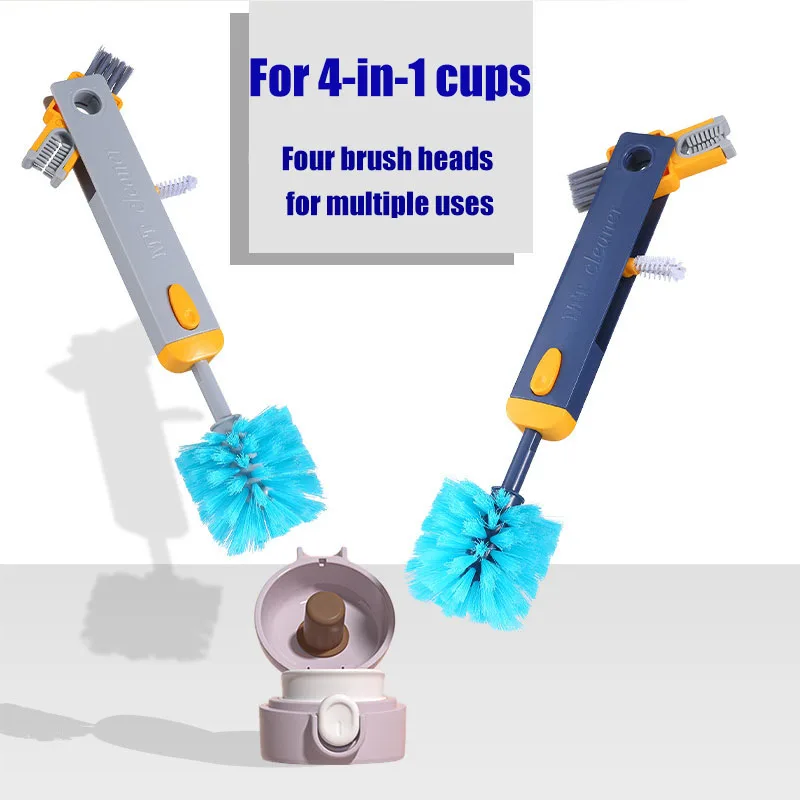 4 In 1 Versatile Cleaning Tools Bottle Gap Cleaner Brush  for Cups, Bottles and Narrow Spaces  Cup Crevice