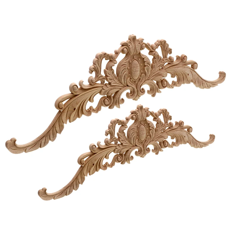 Акция! Винтажная деревянная резная угловая аппликация в виде растений настенная