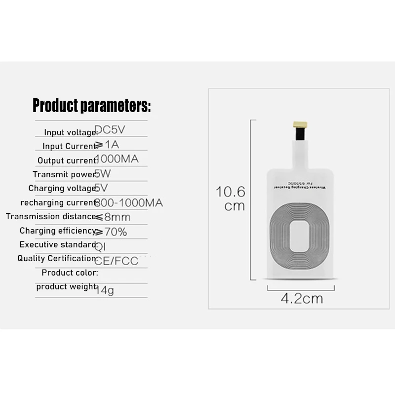 lightweight qi wireless charging receiver for samsung huawei xiaomi universal micro usb type c fast wireless charger adapter free global shipping