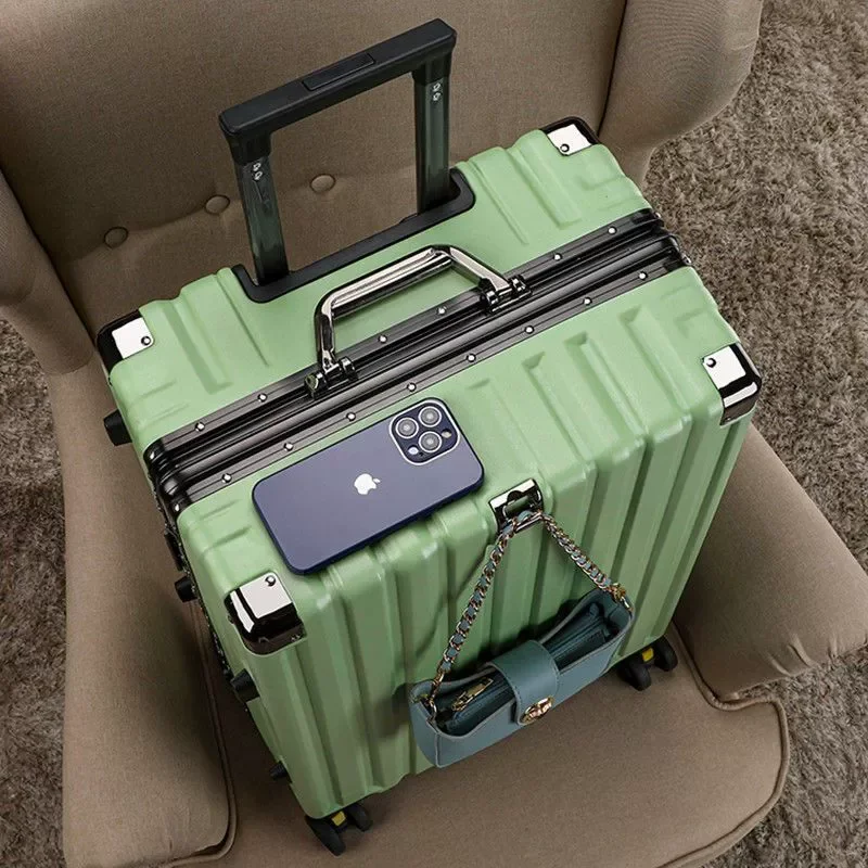 New trolley case, female aluminum frame luggage, male large capacity travel case, thickened password box, hook mounted chassis