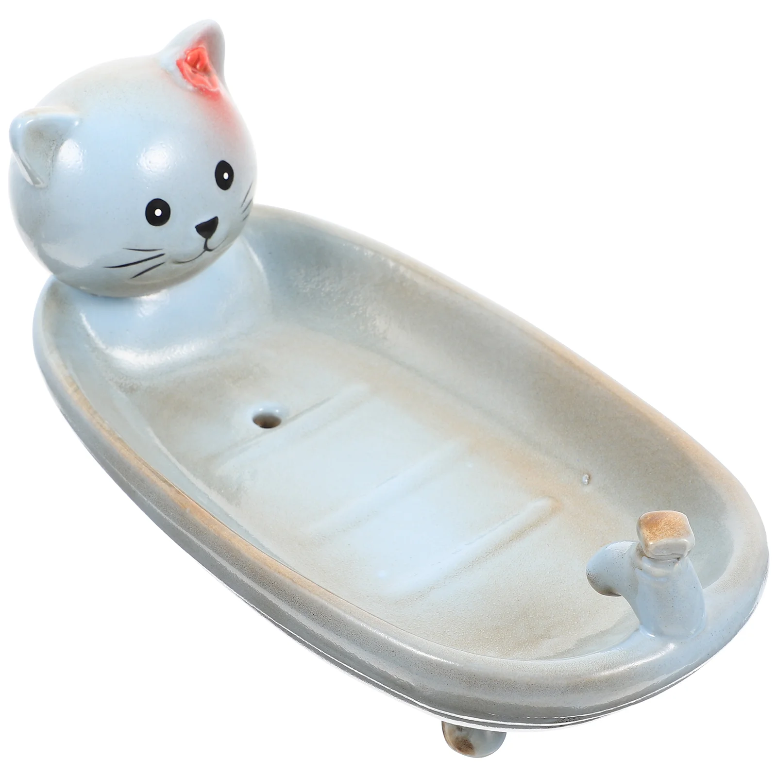 

Soap Holder Tray Dish Bar Animal Bathroom Box Shower Draining Ceramic Container Dishes Cartoon Sink Organizer Decorative