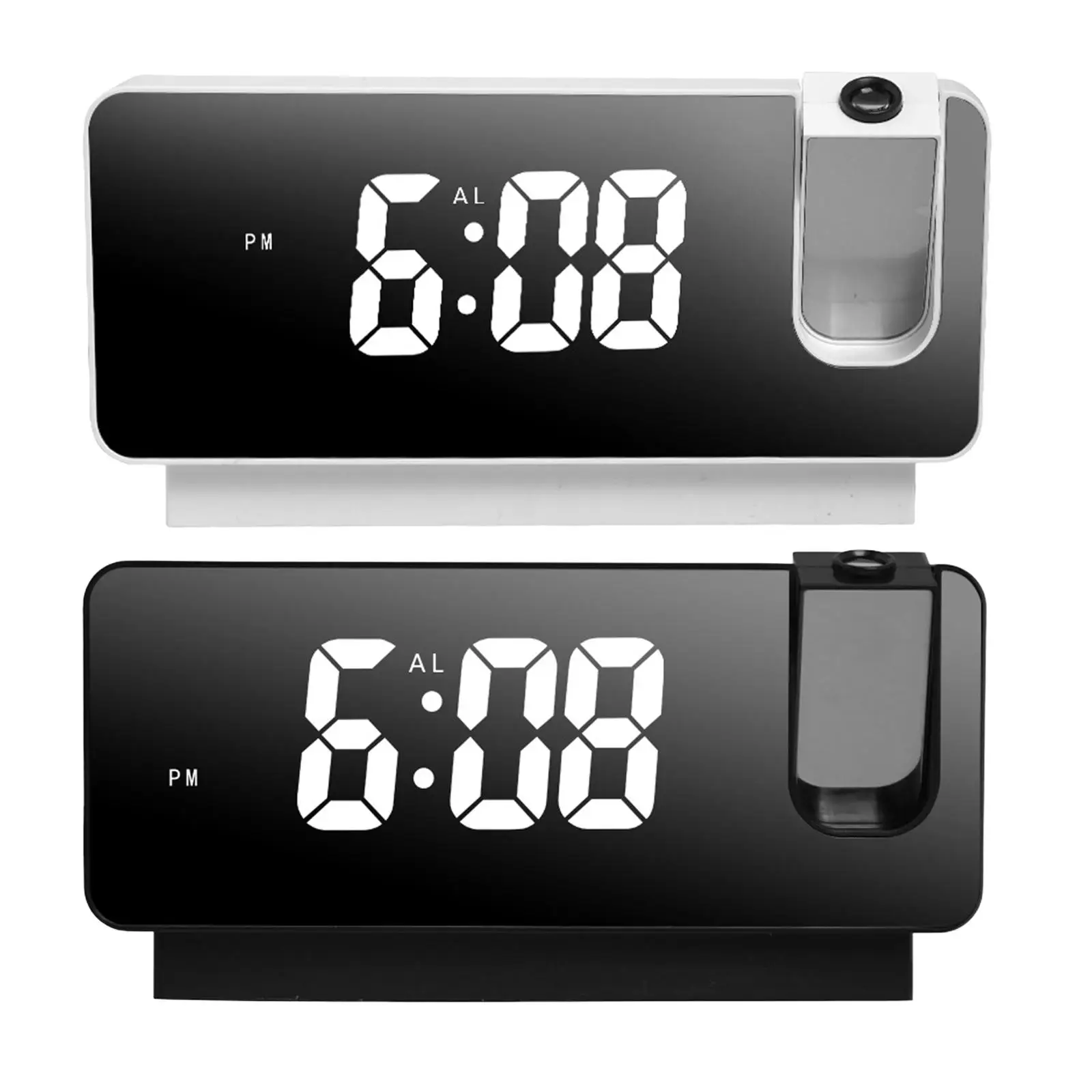 Temperature Display Quiet 180° Rotatable Digital Table Clock For Office Nightstand Bar Bedroom Kids