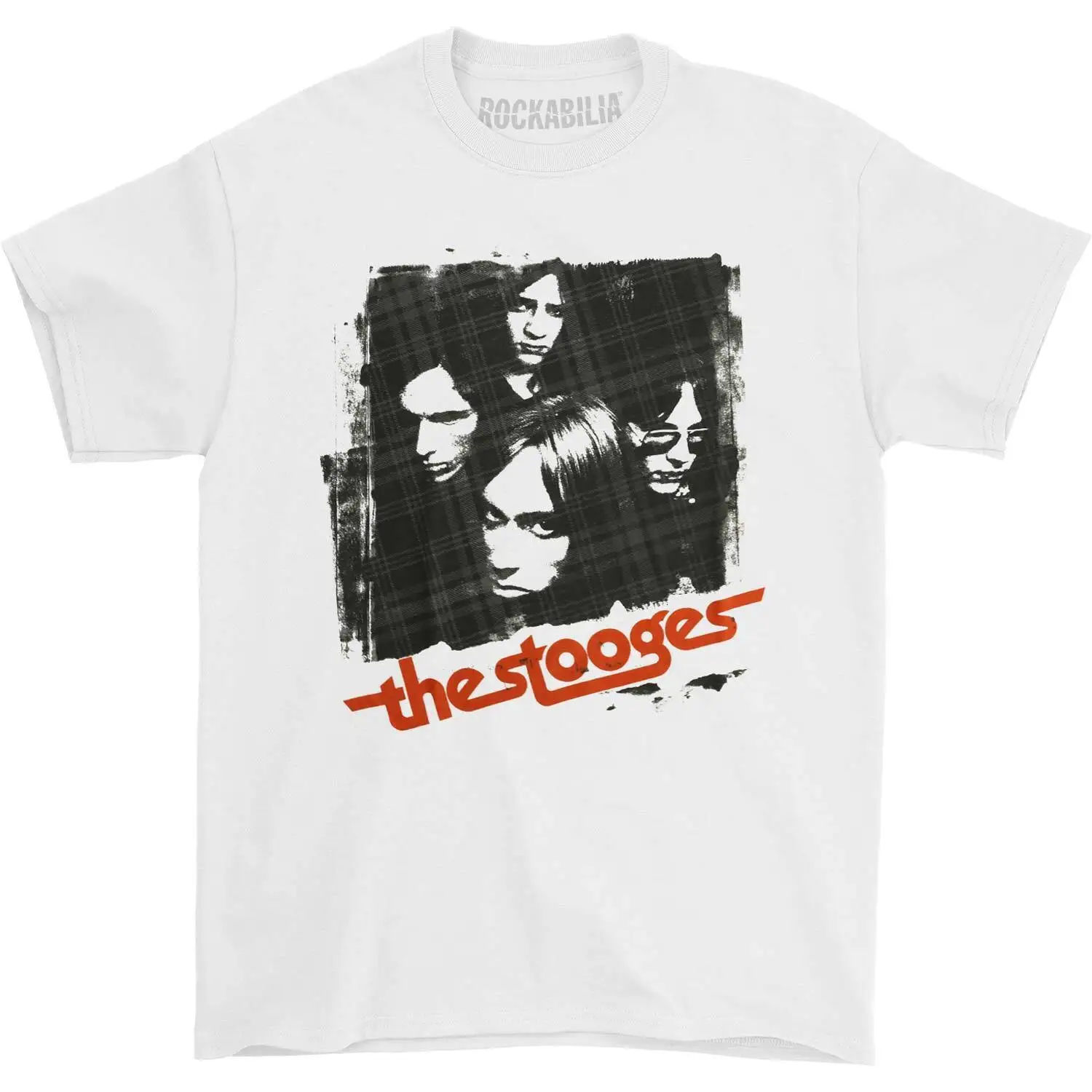 Мужская приталенная футболка Stooges Iggy Pop Group Shot маленькая белая