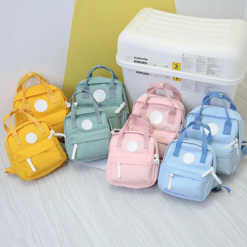 

New Mini Parent-Child Simple Canvas Mommy Bag Backpack School Bag Women's Small Backpack Female Satchel Diaper Bag Baby