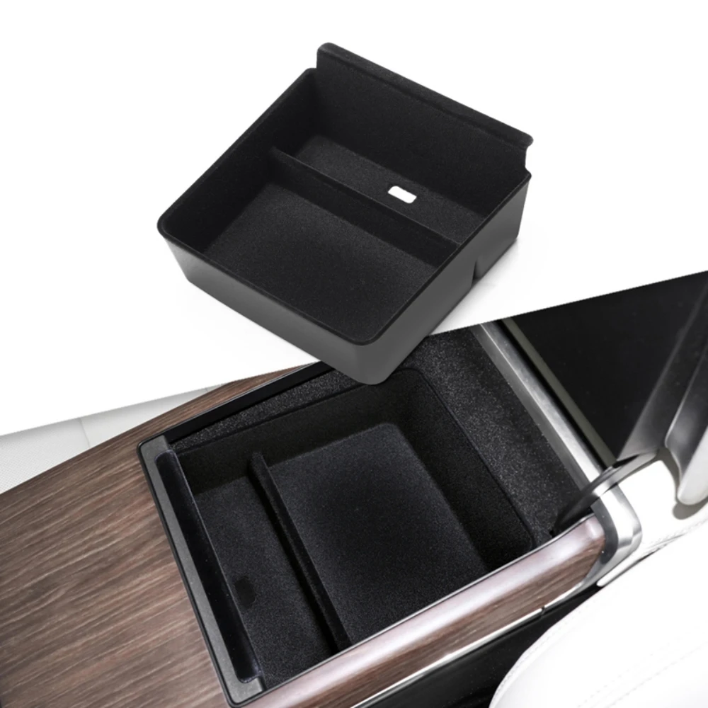 Флокирующий центральный органайзер для консоли Tesla Model S модель X
