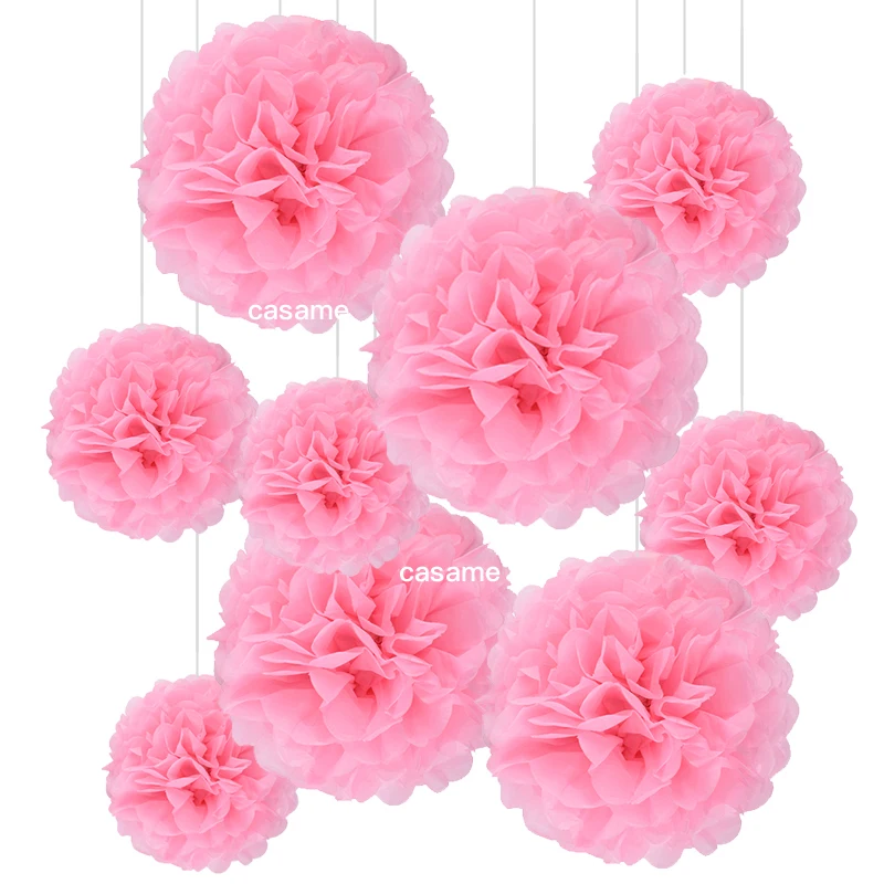 

Белые бумажные помпоны цветы для декорирования