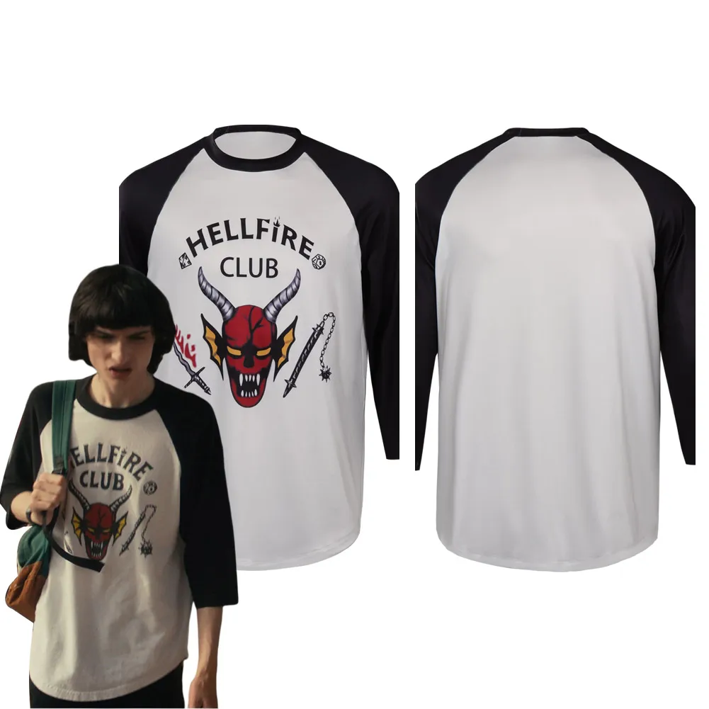 

(2022) Stranger Cosplay Things Season 4 Costume Long Sleeve Hellfire Club Shirt Training Uniform Outfits Halloween Carnival Suit