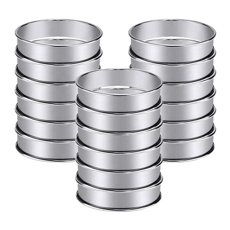 

18 шт. английские кольца для маффинов, кольца для маффинов, двойные кольца в рулоне, кольца для маффинов из нержавеющей стали, круглые кольца ...