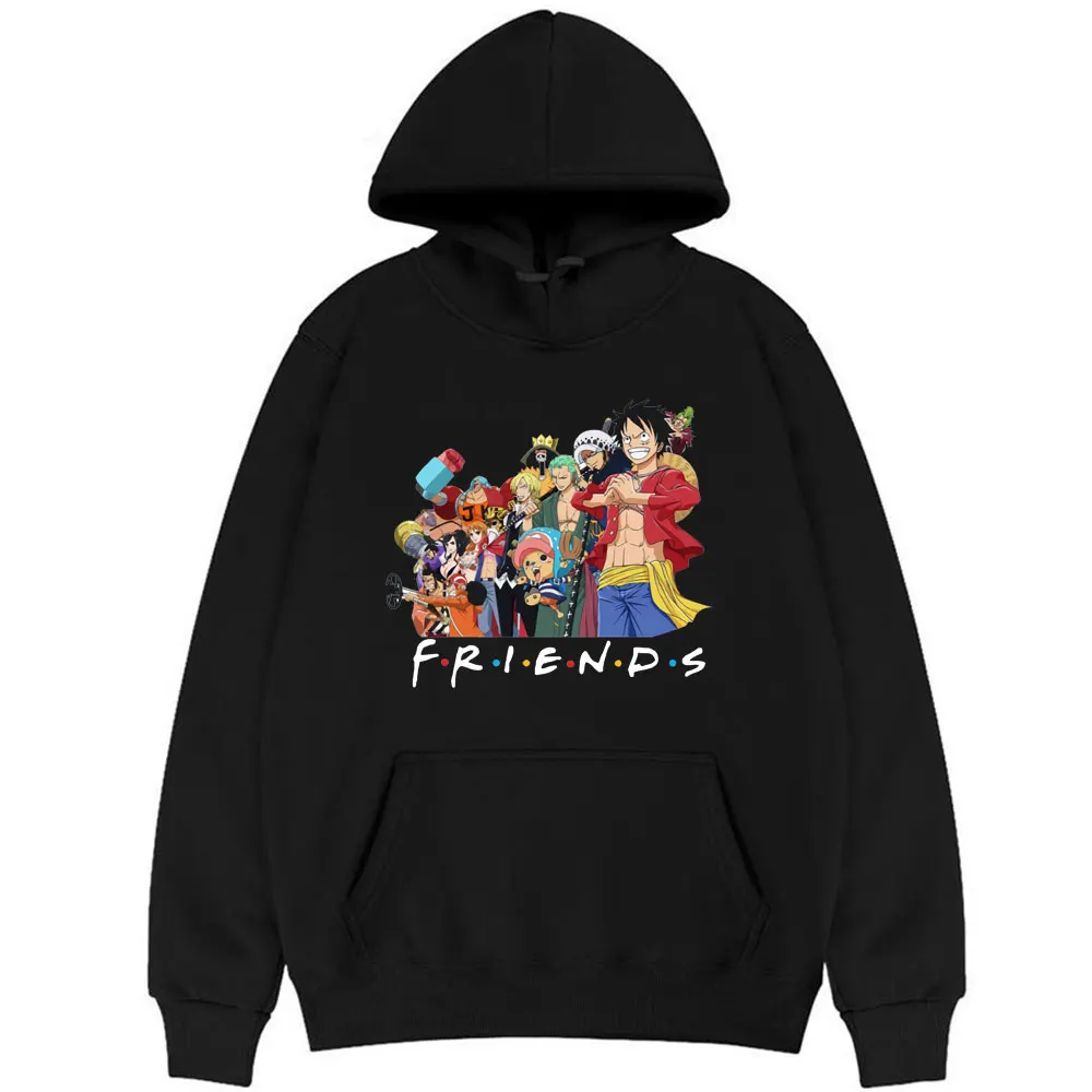

Funny Anime One Piece Luffy Roronoa Zoro Nami Sanji Friends Print Hoodie Straw Hat Group Hoodies Men Women Cool Sweatshirt Coat