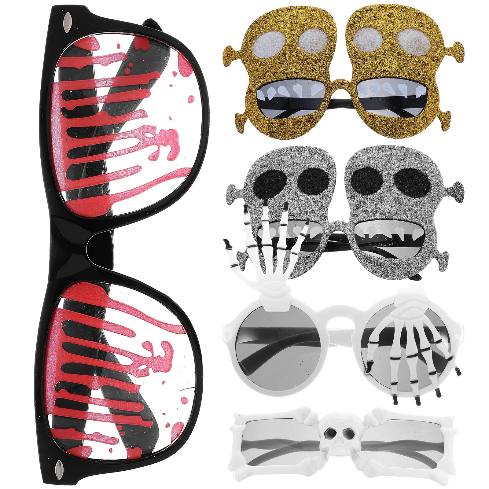 

5Pcs Halloween Eyeglasses Halloween Cosplay Plastic Eyeglasses Halloween Eyewear