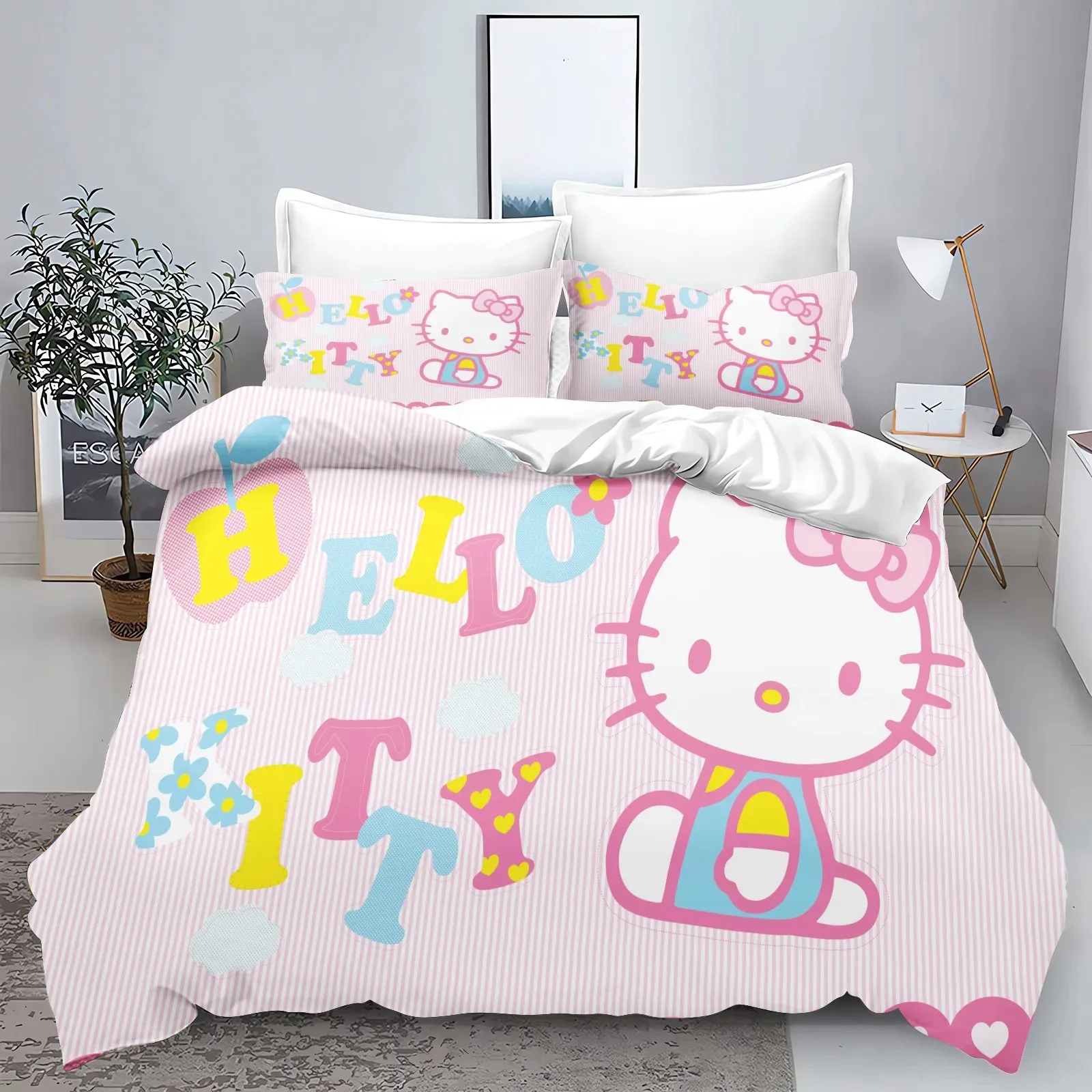 Пододеяльник с рисунком Hello Kitty из аниме подушка Детский Комплект постельного