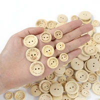 100pcs natural wooden buttons for clothes decorative scrapbooking for sewing accessories 152025mm 2 eyelets bottons diy crafts