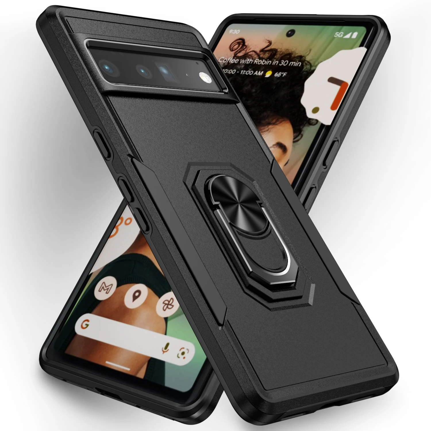 

Противоударный армированный чехол-подставка для Google Pixel 7 Pro, жесткий сверхпрочный чехол с кольцом-держателем для Pixel 6 Pro 6A, прочный Чехол