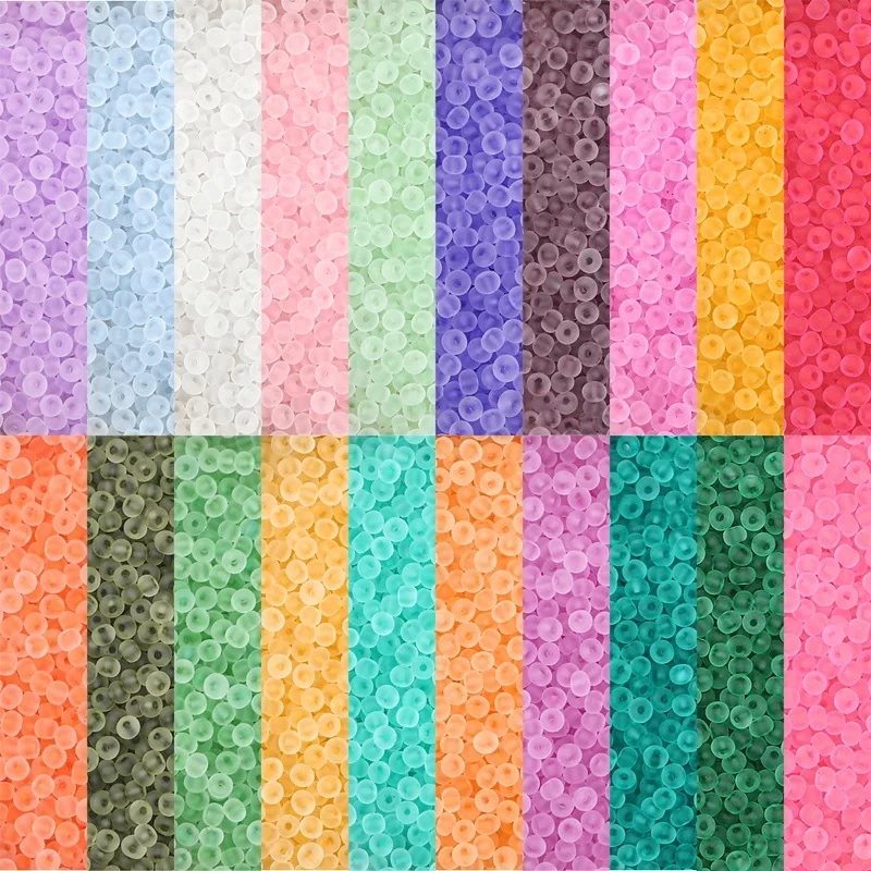 

3mm 330pcs Transparent Matte Glass Seedbead Round Loose Beads for Jewelry Making Ring Necklace Bracelet Beads DIY Accessories