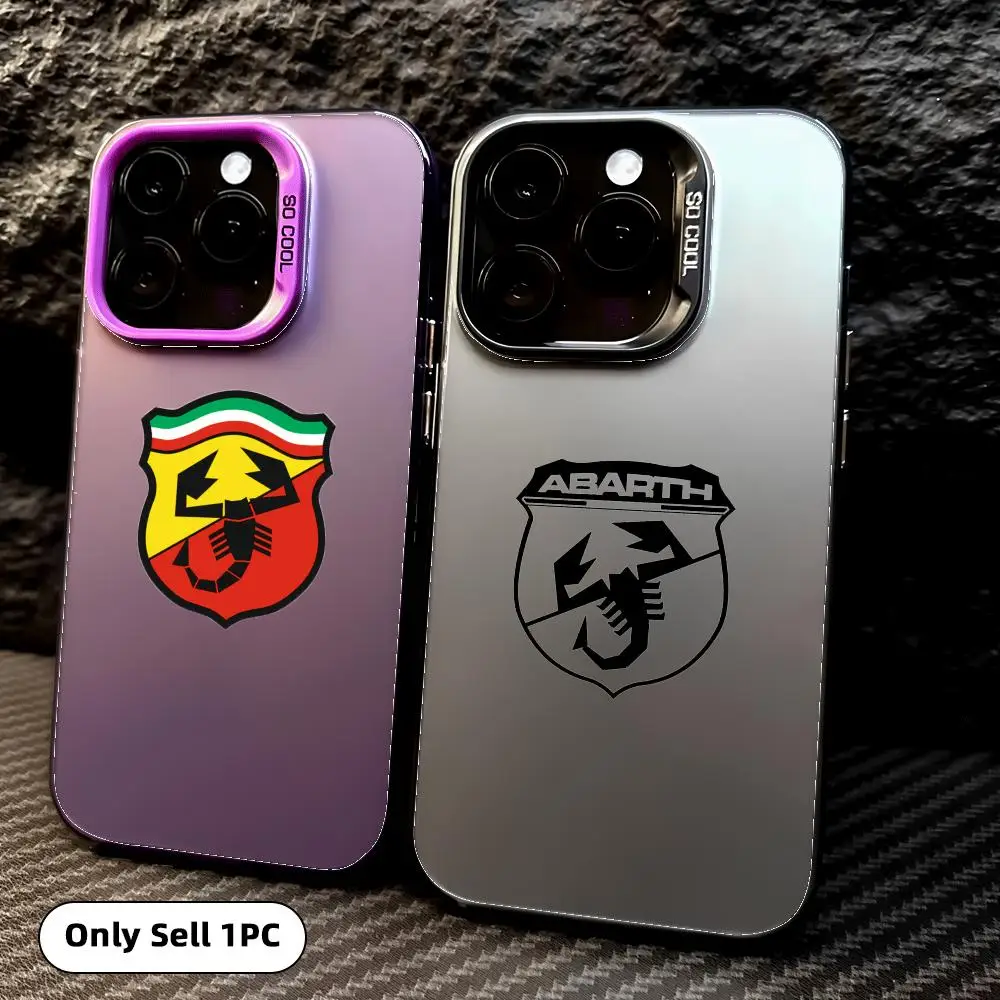 Фото Чехол A-Abarth Scorpion для iPhone 17 16 15 14 13 12 11 Pro Max Air, матовый, цветной, с лазерной гравировкой, противоударный №1