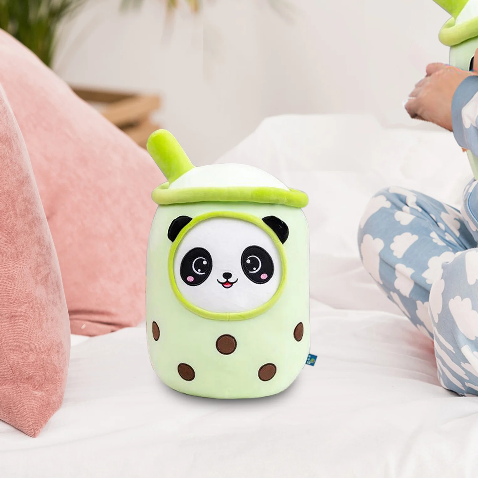 

Green Creams Teacup Pillow Cute Panda Expression Cushion Lumbar Cushion Home Bed Pillow Girl Bladder h Animal h Cover