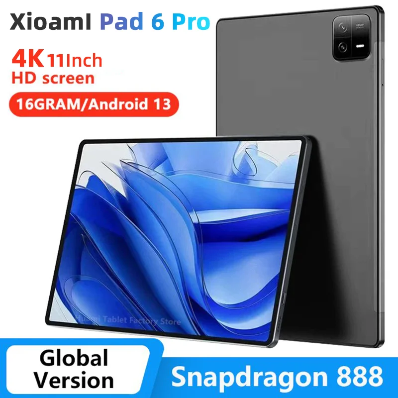 

Оригинальный планшет, 2023 дюймов, HD 4K Pad 6 Pro, Android 13,0, Snapdragon 888, 16 ГБ + 512 ГБ, планшетный ПК, двойная SIM-карта или Wi-Fi, Mi