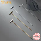 Trustdavis минималистичные серьги-гвоздики из стерлингового серебра 925 пробы в виде милой палочки с цепочкой для женщин креативные модные ювелирные изделия DB1188