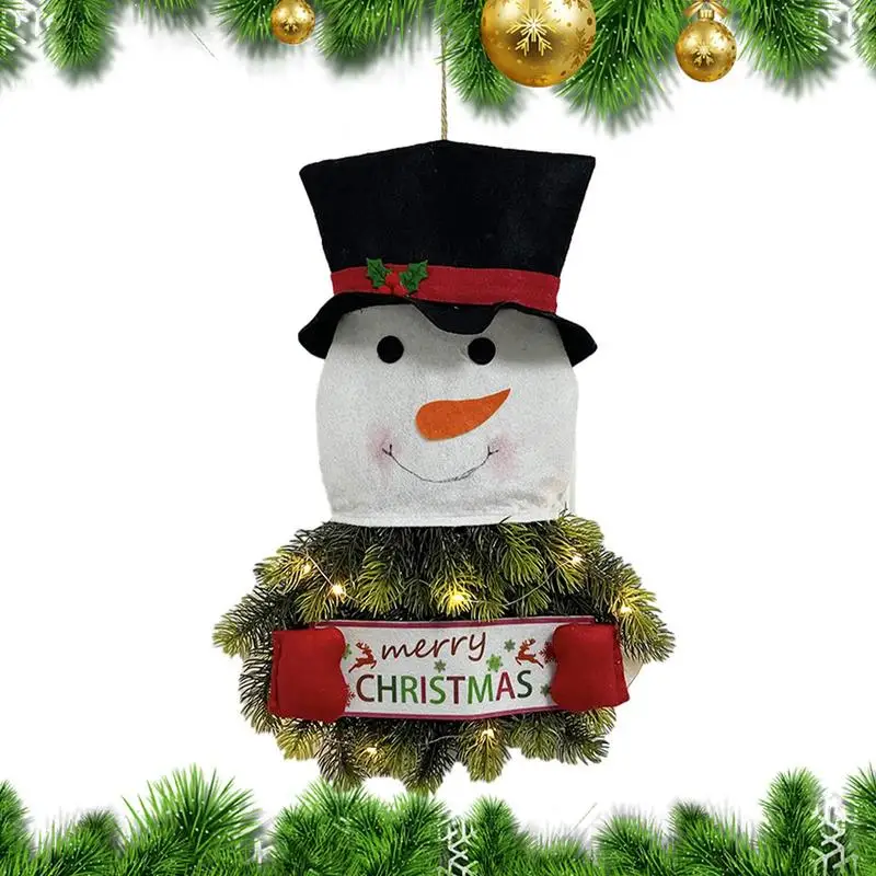 

Santa Claus Pendant Wreaths Glowing Vivid Christmas Wreath For Decoration Wall Decor Accessories For Handrails Staircase Dining