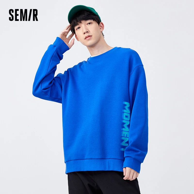 

Semir Sweatshirt Men Personality Colorful Letters 2022 Early Spring New Klein Blue Boys Trend Hip-Hop Hoodies Trend