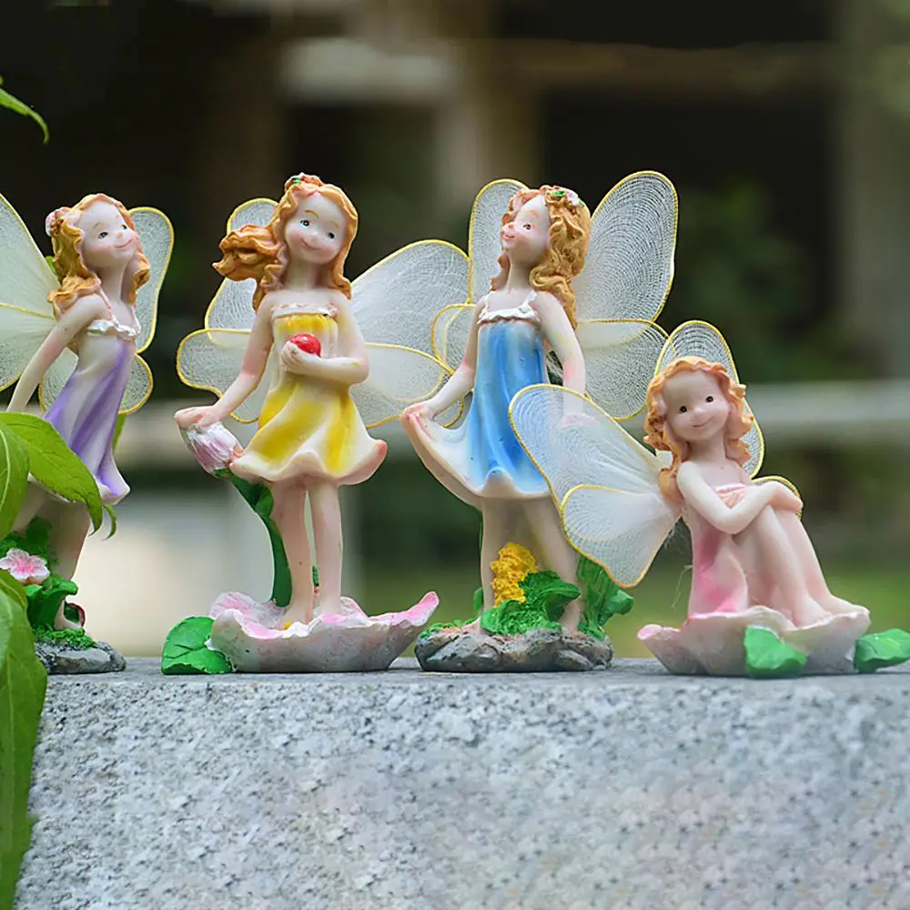 

Ornament Micro Landscape Photo Props Fairies Garden Decorations Glitter Wings Spirit Statues Flower Fairy Figurine