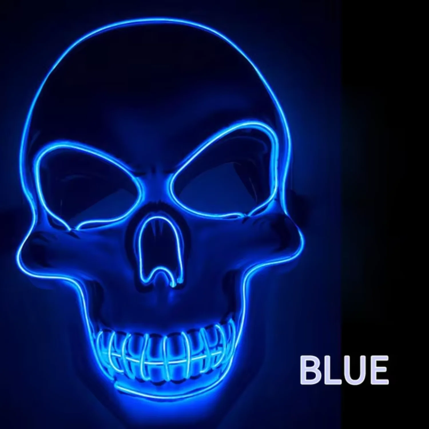 Halloween Party LED Flash Mask Light Up Scary Face Cosplay Costume Supplies Kids Adult Festival Gift